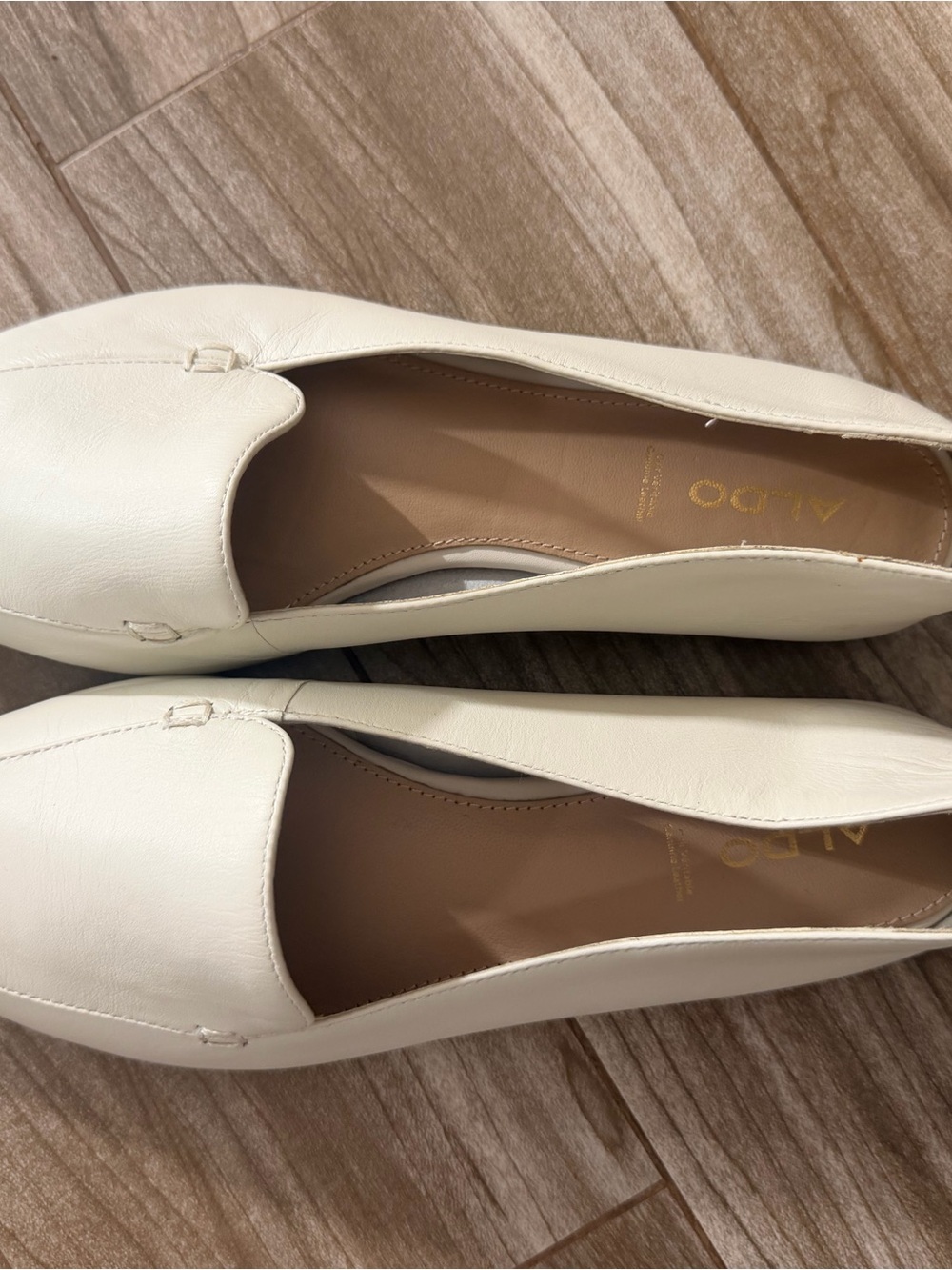 ALDO Cream Leather Loafers NEW no box